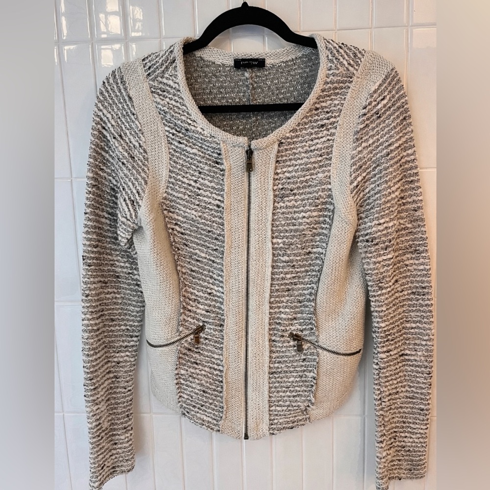Anthropologie DREW Textured Knit Zip Jacket Cardigan Small